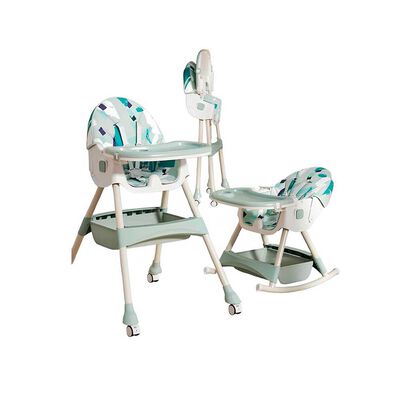 Imagen 1 del producto Silla de Comer Mecedora 2 en 1 con Ruedas Verde Lubabycas