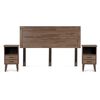 Cama Europea Rosen Base Dividida King Art 4 + Respaldo + 2 Veladores Sicilia