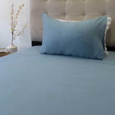 Imagen 2 del producto Juego de Sábanas Doral 1,5 Plazas Lisas 210 Hilos Azul Piedra
