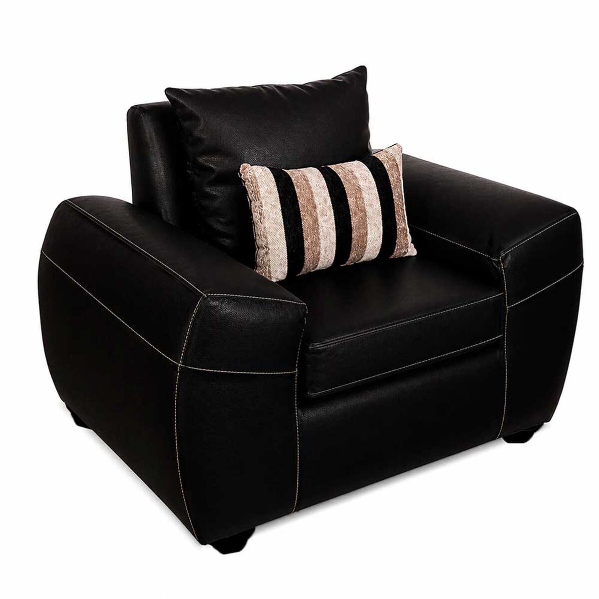 Juego de Living Elegant Detail New Houston 2-1-1 Cuerpos Negro