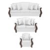 Juego de Living Innovamuebles New Bugambilia PU Sofá 3 Cuerpos + Sofá 2 Cuerpos + Butaca 1 Cuerpo 1 Cuerpo Blanco 