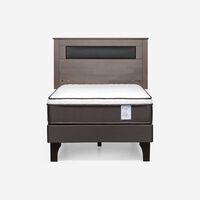 Cama Europea Rosen 1,5 Plazas New Style 4 Plus + Respaldo Ferrera Gris