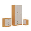 Combo Closet 3 Puertas 2 Cajones + C&oacute;moda 3 Cajones + Velador 2 Cajones Vekkahome Beige Caf&eacute;