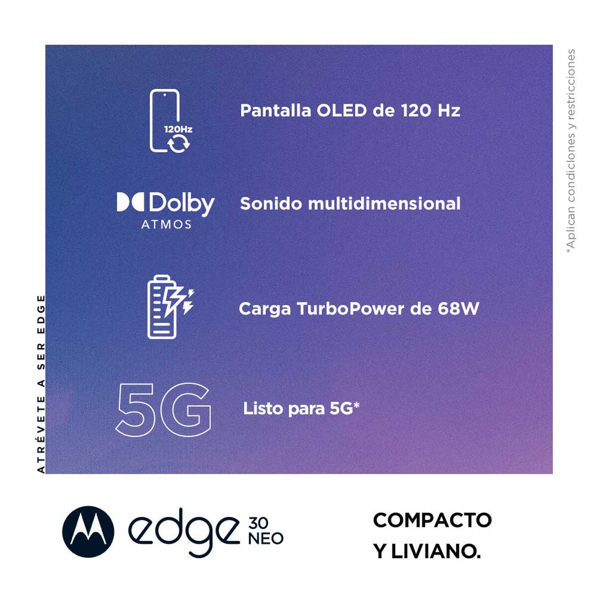 Celular Motorola Moto Edge 30 Neo 5G 128GB 6,28" Negro WOM