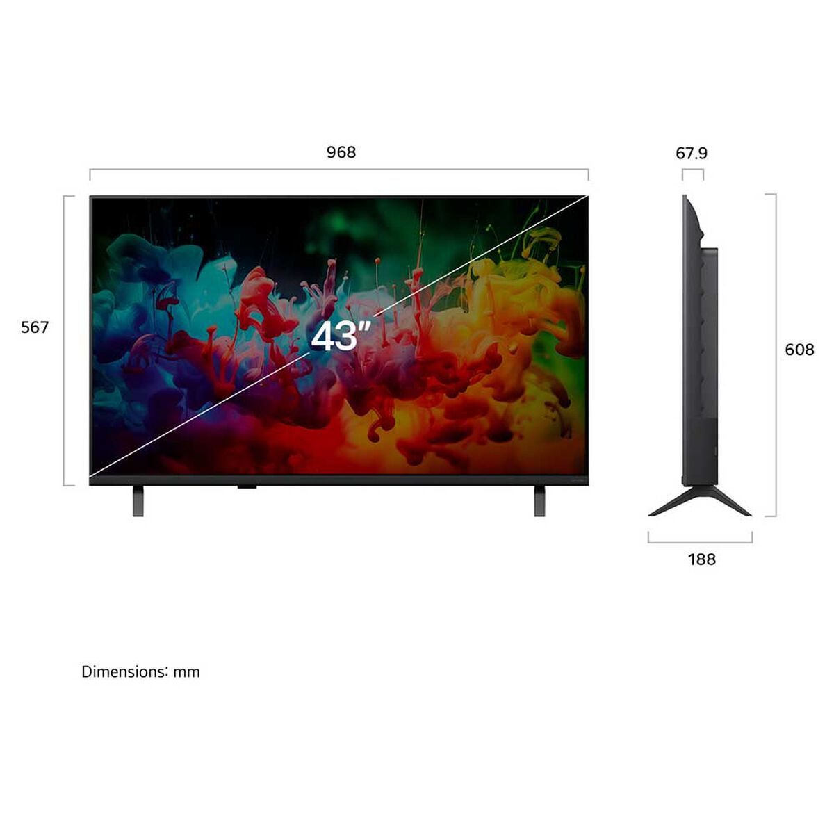 Smart TV QNED 43" LG 4K UHD WebOs 43QNED70BSA.AWH + Magic Remote Control