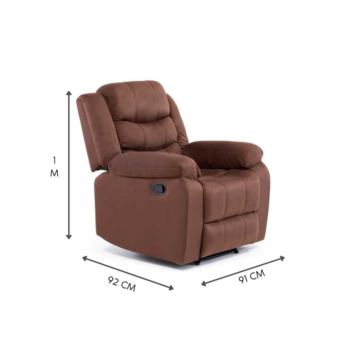 Juego de Living Daniels Sof&aacute; 3 Cuerpos Reclinable + 2 Berger Norman Caf&eacute;