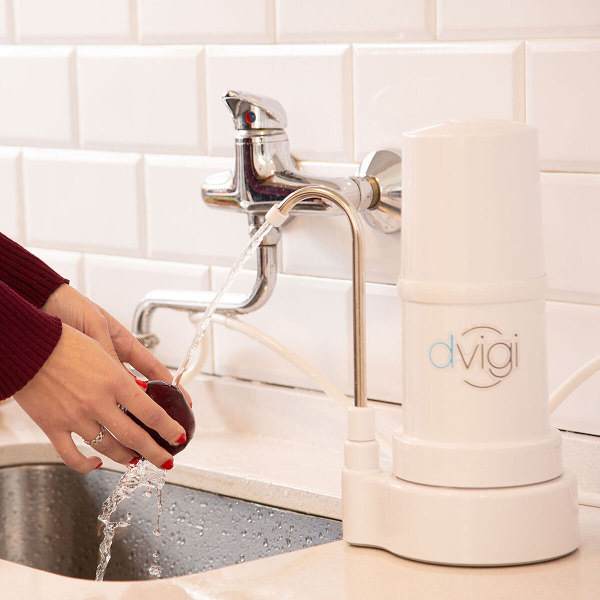Purificador de Agua Dvigi Filtro Sobre Cubierta Blanco