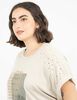 Polera Con Estampado Manga Corta Mujer Extralindas