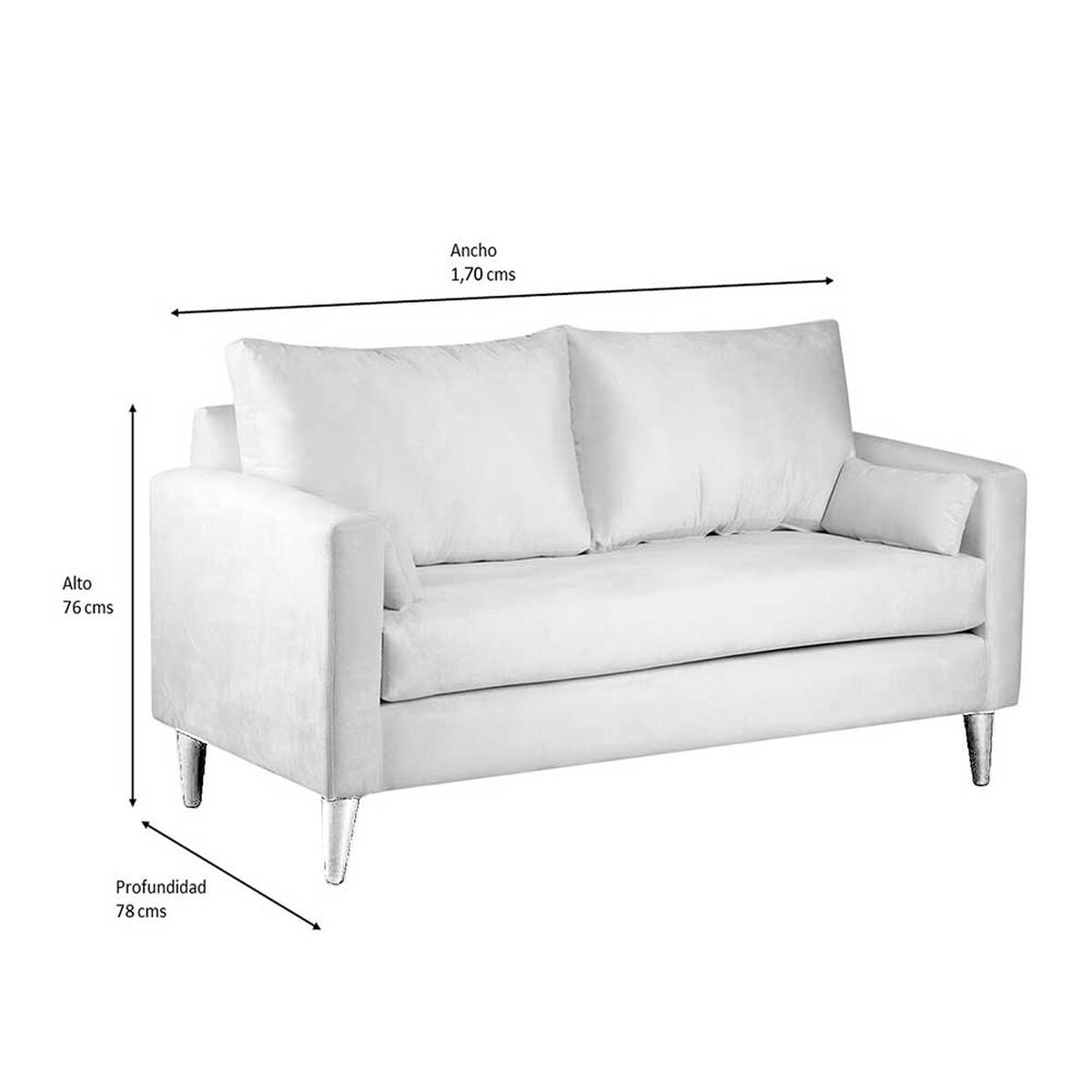 Juego de Living Bodevir Sky Felpa 04 3 Cuerpos + Dos Pouf 1 Cuerpo Crudo