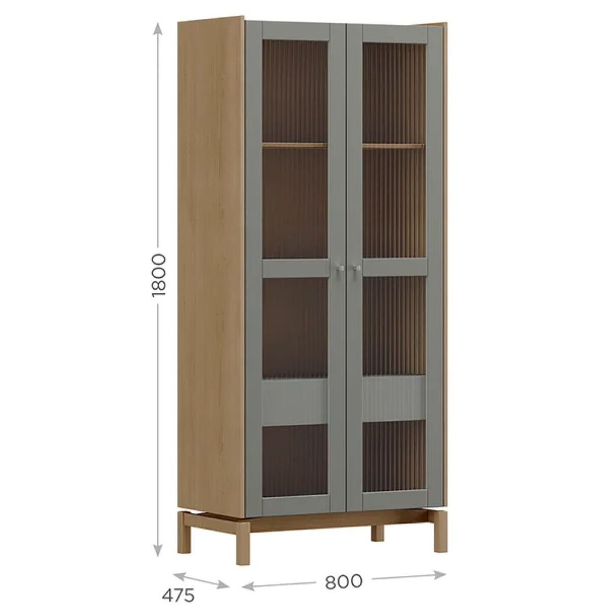 Vitrina Roca Barcelona 2 Puertas 1 Caj&oacute;n Verde Roble
