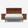 Cama Europea Rosen 2 Plazas Pratta + Respaldo + 2 Veladores Veneto