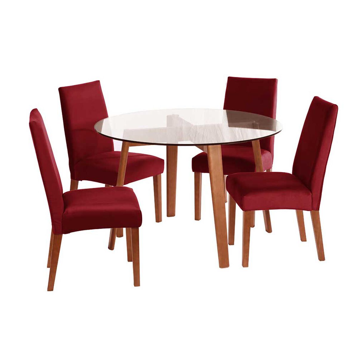 Juego de Comedor Latam Home Valencia 4 Sillas Burdeo