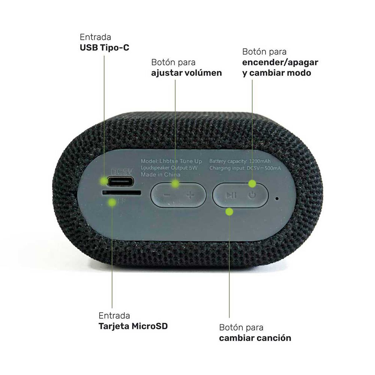 Parlante Bluetooth Lhotse Tune up Negro