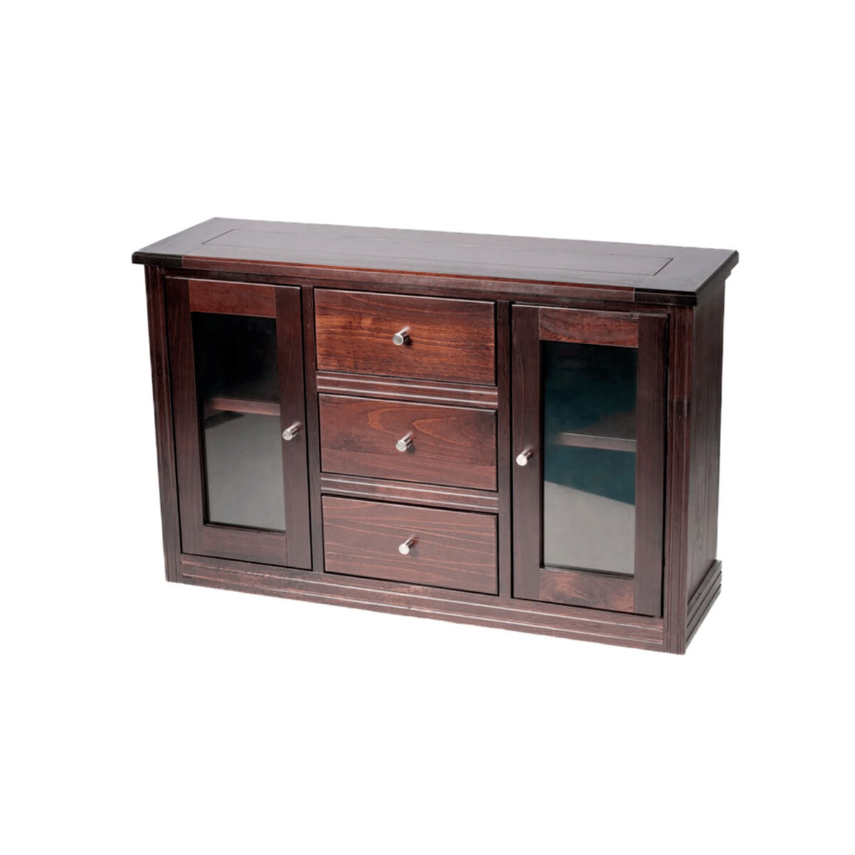 Buffet Muebles Hema Berl&iacute;n Chocolate Vidrio