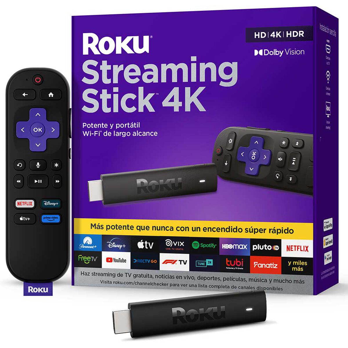 Reproductor Streaming Roku Stick+ 3810MX