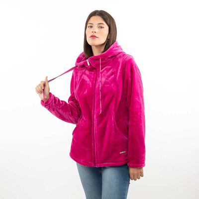 Polerón Largo Peludo Mujer Fiorucci Frambueza