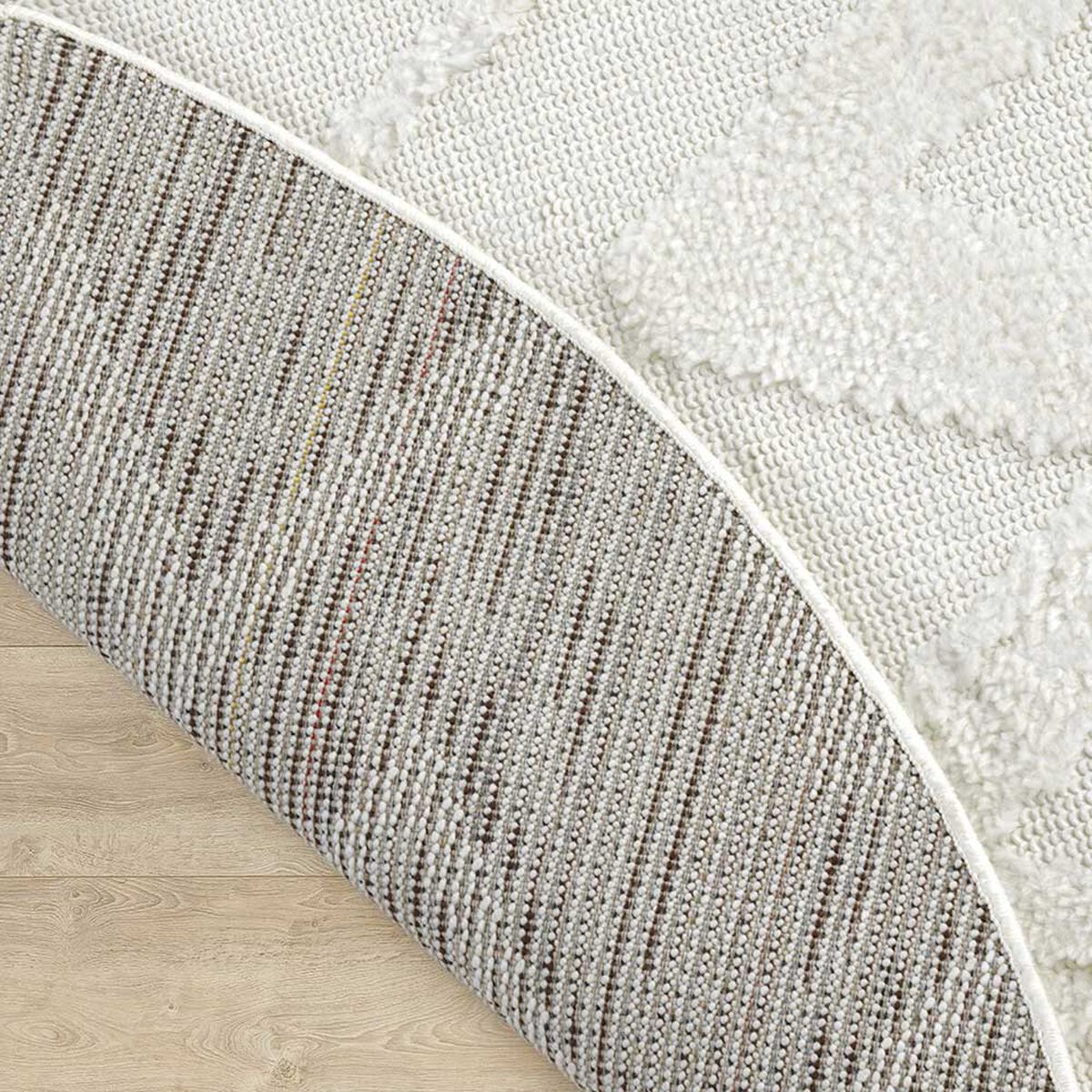 Alfombra Redonda Modalfo Palafito Blanca 240 x 240 cm