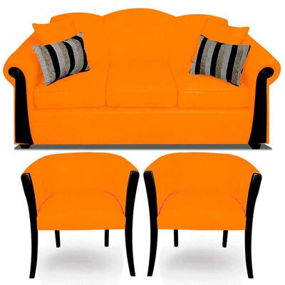 Imagen 1 del producto Juego de Living Elegant Michigan + Sitiales Tela 5 Cuerpos Oro