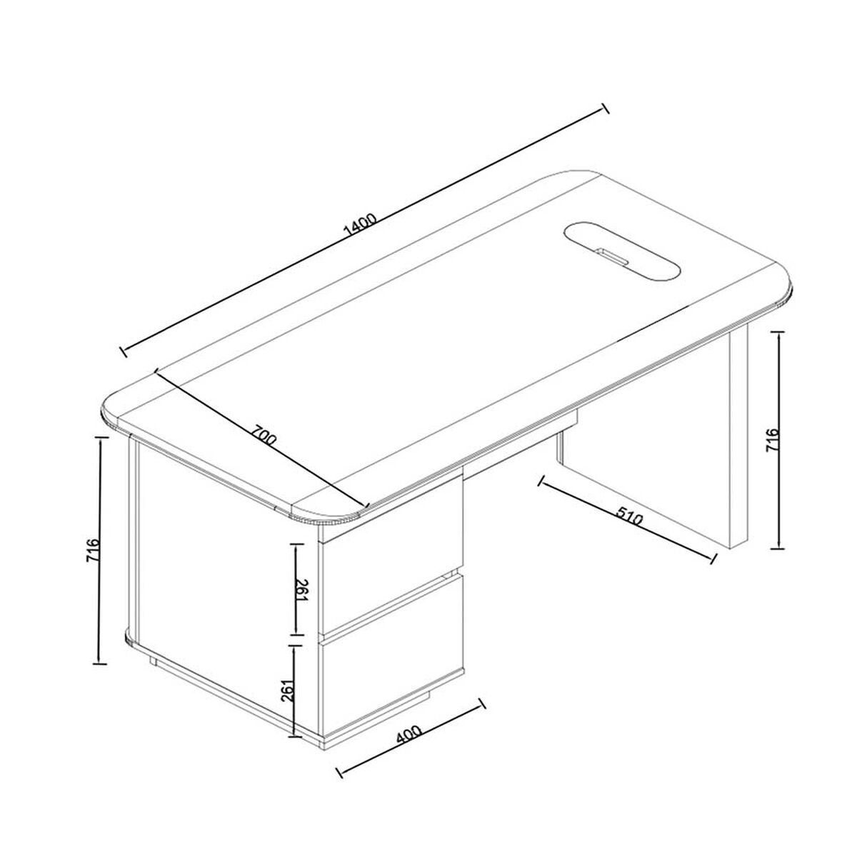 Escritorio Rodler Concord Caf&eacute; Claro-Beige