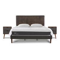 Cama Europea CIC King New Ortopedic + Respaldo Baker + 2 Veladores + Almohadas + Plumón