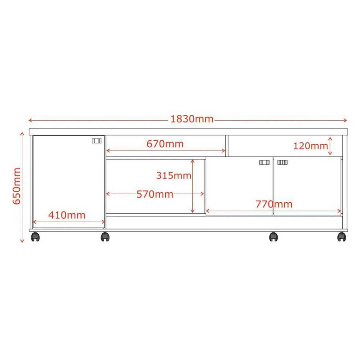Rack TV Onessta Dallas Tauari Off white Hasta 60"