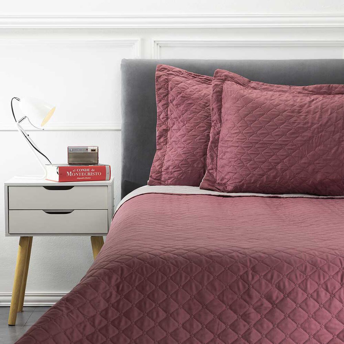 Cubrecama Bicolor Casanova 2 Plazas Grape