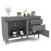 Mueble de Cocina Base Vekkahome Opie 2 Cajones 3 Puertas Gris
