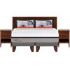 Combo Cama Europea CIC Base Dividida 2 Plazas Balance + Respaldo + 2 Veladores CIC Genova + Pack Almohadas Celta Imperial Soft