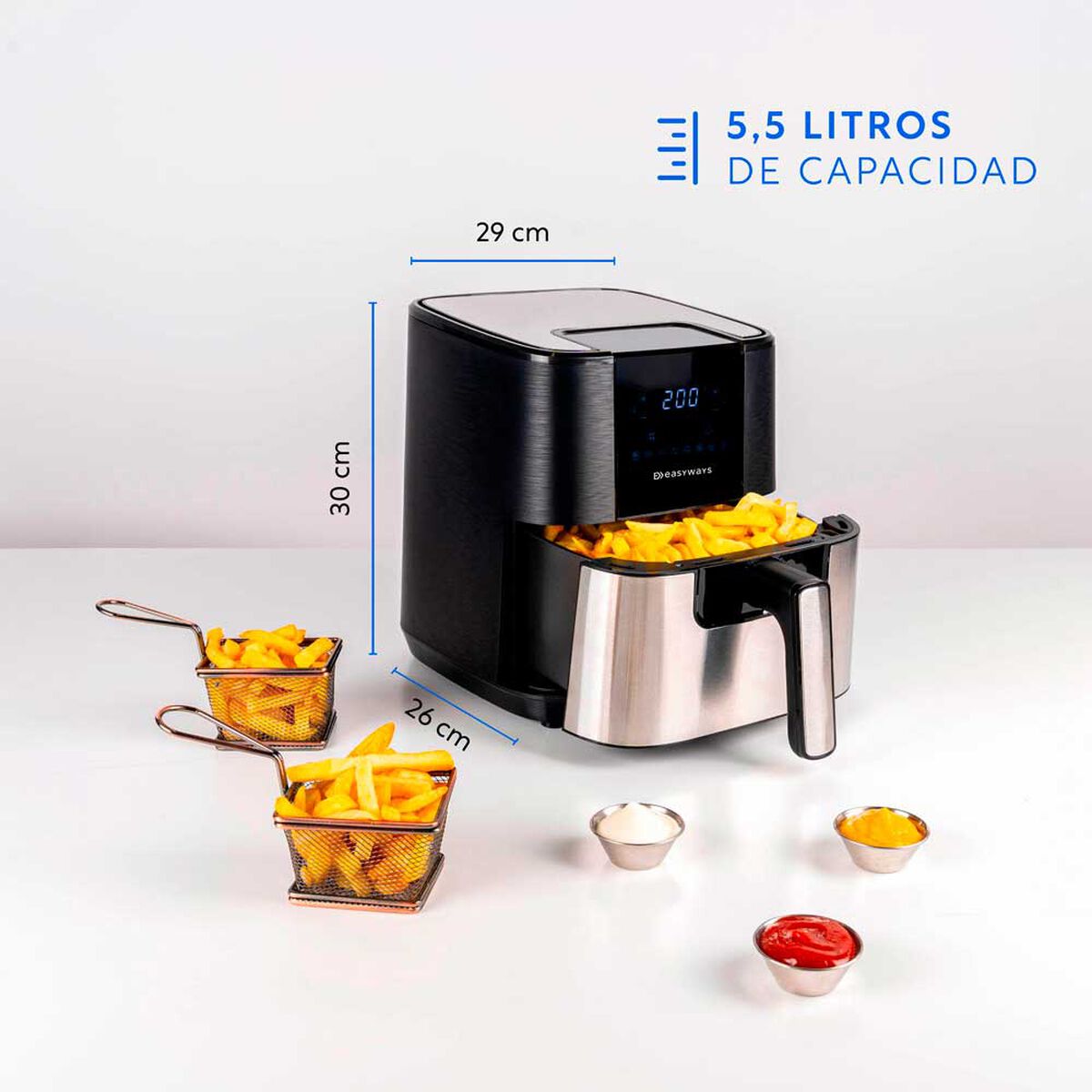 Freidora de Aire EasyWays Air Fryer Chic 5,5 lts.