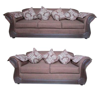 Imagen 1 del producto Juego de Living Almore Irlanda Sofá 3 Cuerpos + Sofá 2 Cuerpos Café