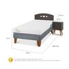 Cama Europea CIC 1,5 Plazas Excellence Plus + Respaldo + Velador Gales