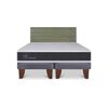 Cama Europea CIC Base Dividida 2 Plazas Ortopedic + Respaldo Villarrica Olivo