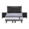 Cama Europea Flex King Titanium New + Set Maderas Capitoné Boston