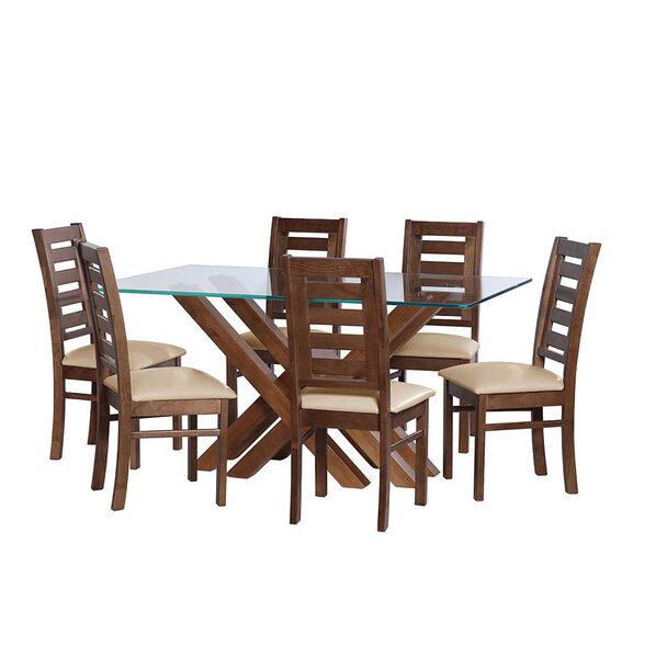 Juego de Comedor Latam Home Merida 6 Sillas Beige