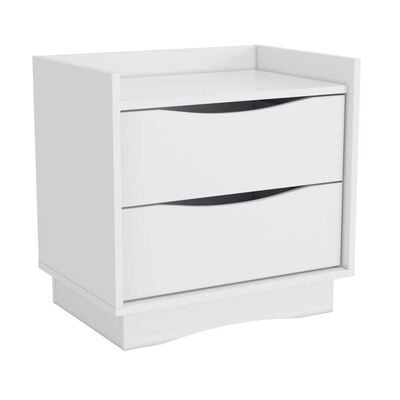 Imagen 1 del producto Velador Roca Jericó 2 Cajones Blanco