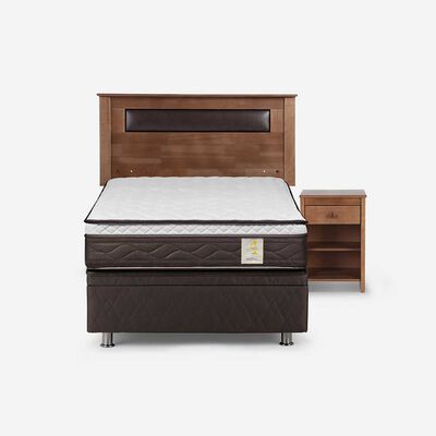 Imagen 1 del producto Boxet Rosen 1 Plaza New Style 4 Plus + Respaldo + Velador Ferrara