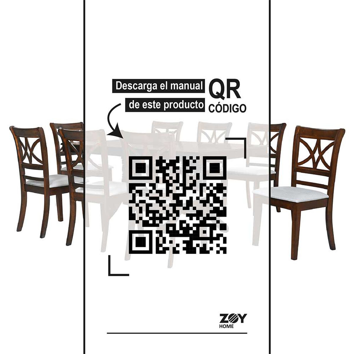 Juego de Comedor Zoy Home Holbox 8 Sillas Beige