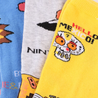 Imagen 2 del producto Pack 3 Unidades Calcetin Niño Largo de Algodón Chess Amarillo