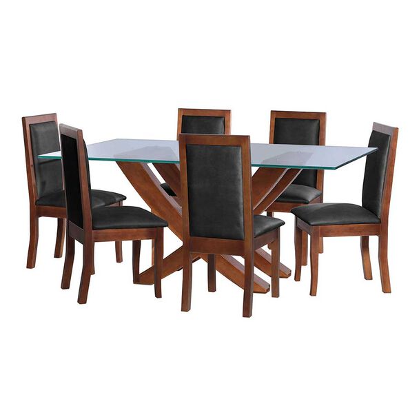 Juego de Comedor Latam Home Alicante 6 Sillas Negro