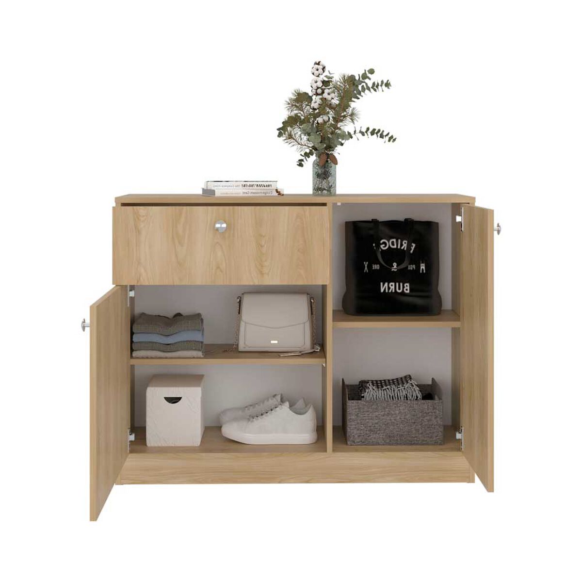 Comoda Praga 1 Cajon 2 Puertas Fresno 80X100X30,2 Cm