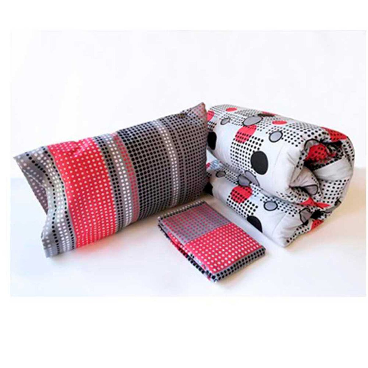 Combo Cama Europea Celta 1,5 Plazas Atlantis Black + Set Maderas Casanova Nogal + Set Textiles + Almohada