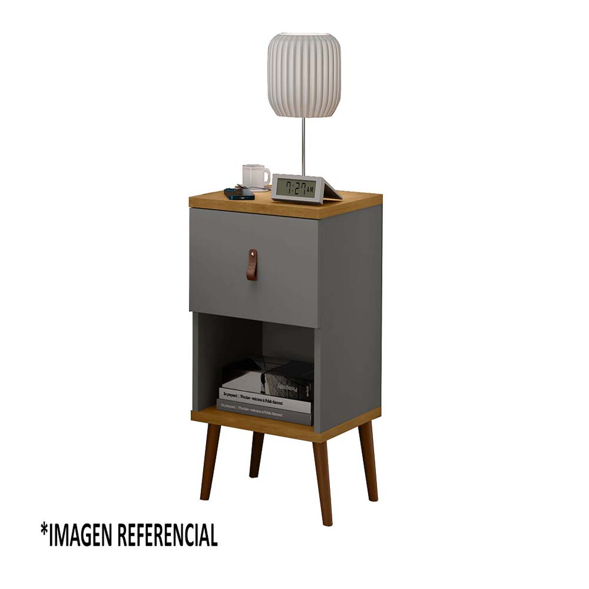 Respaldo + 2 Veladores Casanova 2 Plazas Naturale Gris