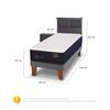 Cama Europea CIC Base Normal 1,5 Plazas Premium + Respaldo + Velador Torino