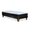 Cama Europea Latam Home 1 Plaza Zen Top Foam Soft Velvet Negro