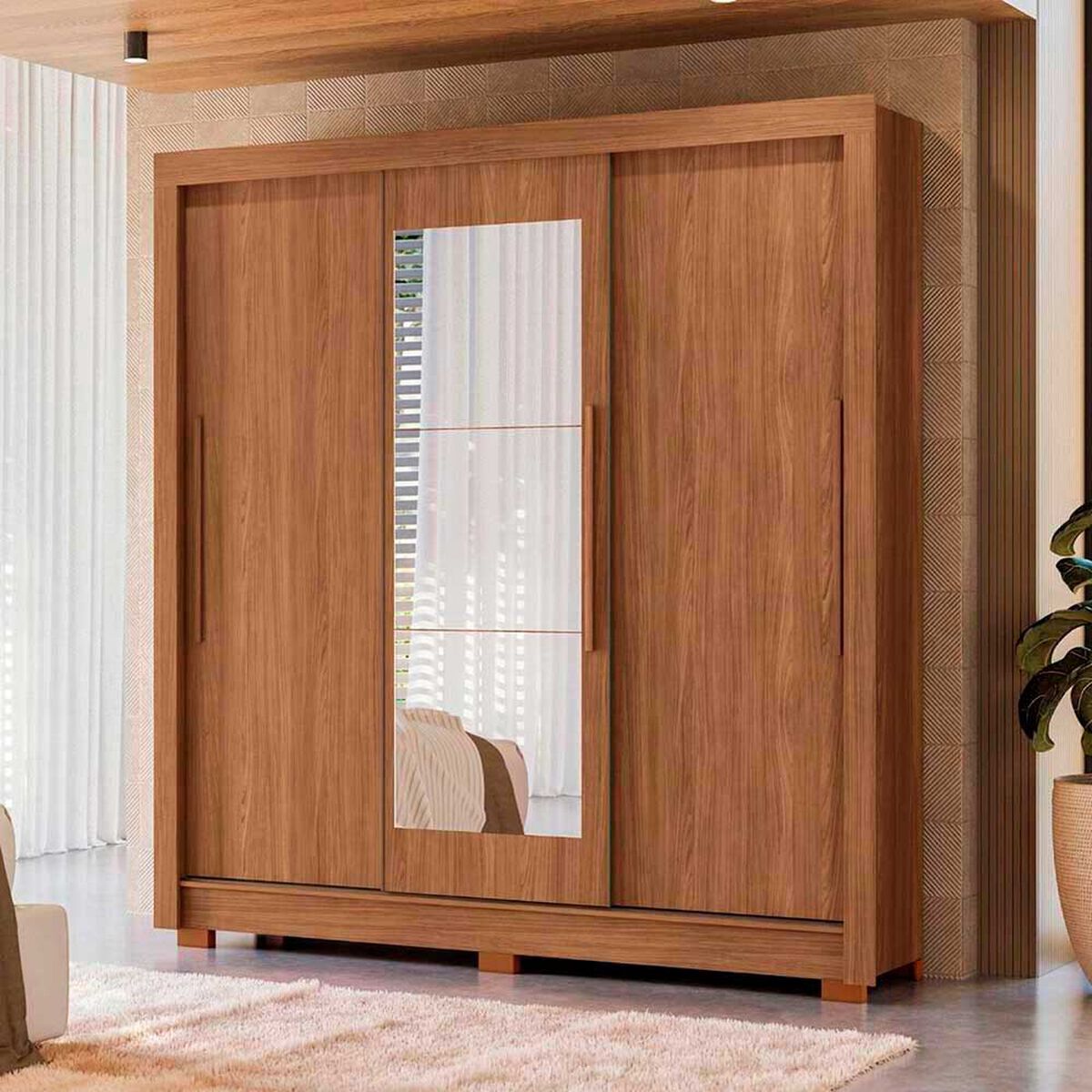 Cl&oacute;set Onessta Maringa 3 Puertas 2 Cajones Jatoba