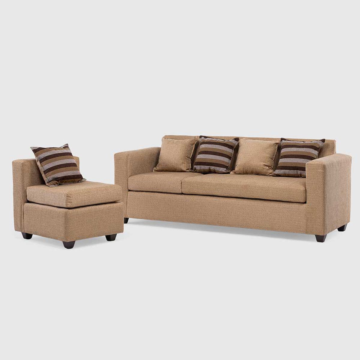 Seccional Intercambiable Muebles MPR Jazmin 4 Cuerpos Tabaco