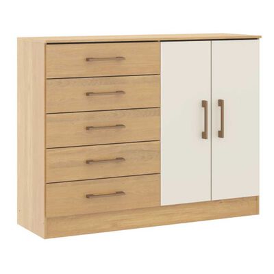 Cómoda Exit 52ROBE 5 Cajones 2 Puertas Roble Berige