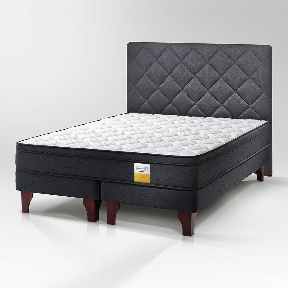 Cama Europea Drimkip King Eurotop + Respaldo Capitoné