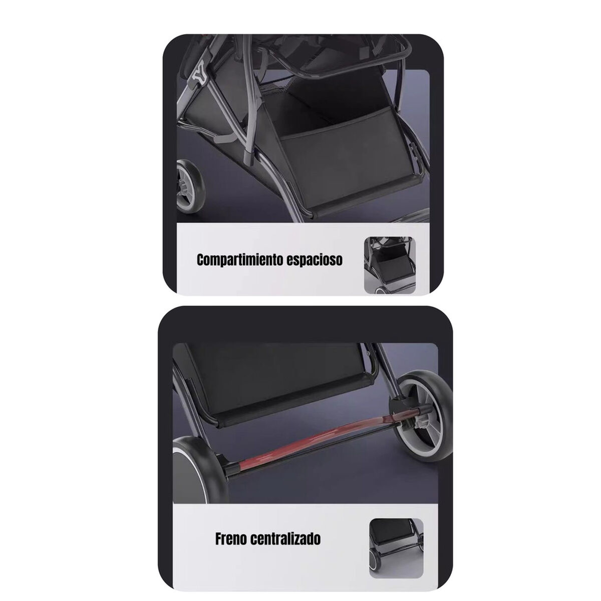 Coche de Paseo V6 Compacto con Accesorios Lubabycas