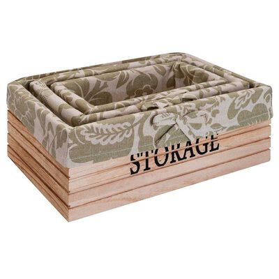 Imagen 1 del producto Set de 3 Canastos Rectangulares Madera Vgo Natural